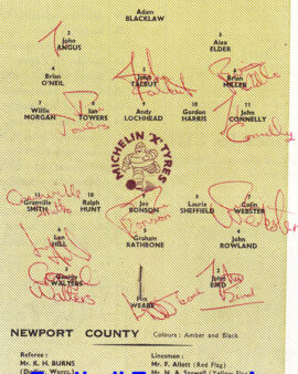 Burnley v Newport County 1964 – Multi Autographed Signed