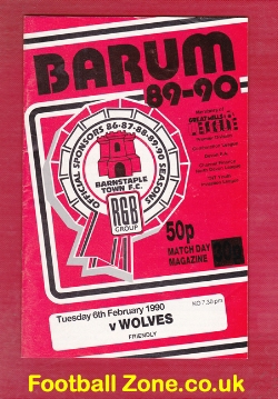 Barnstaple Town v Wolves 1990 – Friendly