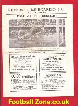Doncaster Rovers v Djurgarden 1953 – Stockholm Sweden Team