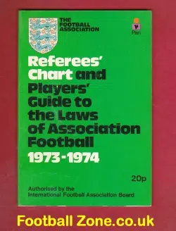 Referee Football Rules Laws Chart Book - 1973 - 1974