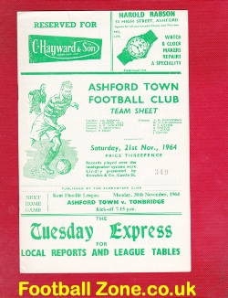Ashford Town v Hereford United 1964
