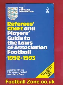 Football Association Rules Laws Handbook 1992 - 1993