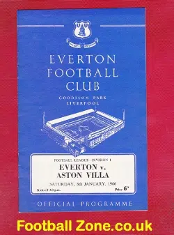 Everton v Aston Villa 1966 - Mike Trebilcock 1st Black Player