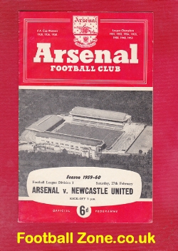 Arsenal v Newcastle United 1960