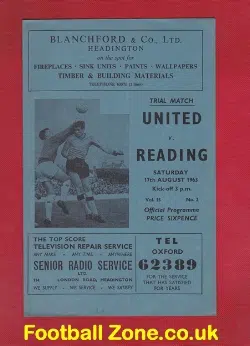 Oxford United v Reading 1963 - Trials Game