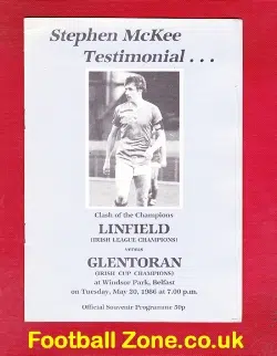 Stephen McKee Testimonial Benefit Match Linfield 1986