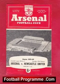 Arsenal v Newcastle United 1960