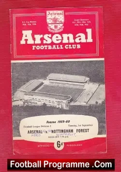 Arsenal v Nottingham Forest 1959