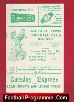 Ashford Town v Dover 1964