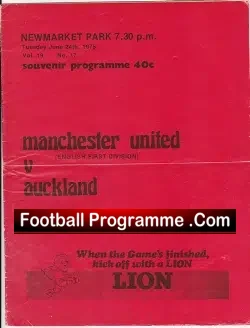 Auckland v Manchester United 1975 - New Zealand - RED - football programme