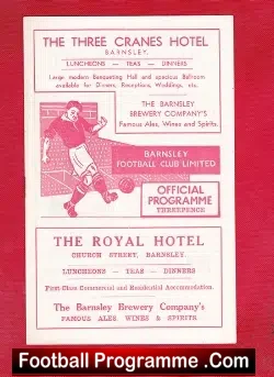 Barnsley v Bury 1955 - football programme
