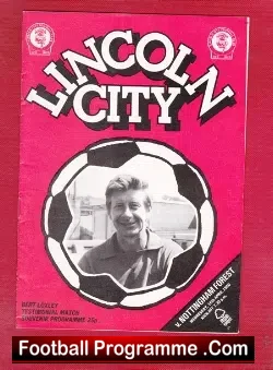 Bert Loxley Testimonial Benefit Match Lincoln City 1980 - football programme