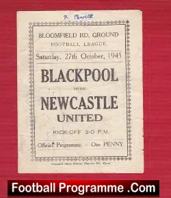 Blackpool v Newcastle United 1945 – Wartime Football
