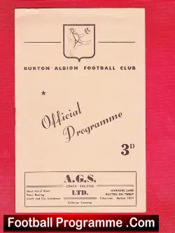 Burton Albion v Ashford Town 1960 - football programme
