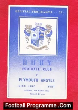 Bury v Plymouth Argyle 1955