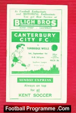 Canterbury City v Tunbridge Wells 1960s