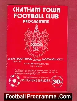 Chatham Town v Norwich City 1984 – Friendly Match