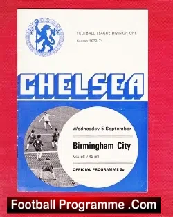 Chelsea v Birmingham City 1973 - football programme