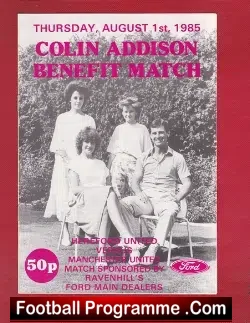 Colin Adison Testimonial Benefit Match Hereford United 1985 - football programme