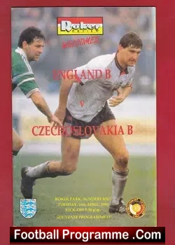 England v Czechoslovakia 1990 – At Roker Park Sunderland
