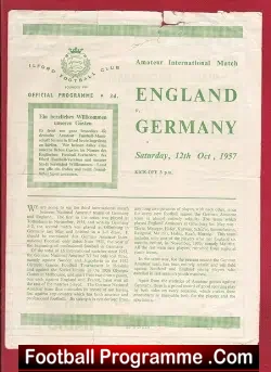 England v Germany 1957 – Amateur International at Ilford