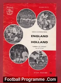England v Holland 1973 – Under 23 Match at Arsenal