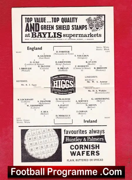 England v Ireland 1964 – Schoolboys at Reading