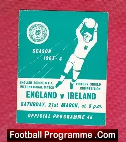 England v Ireland 1964 – Schoolboys at Reading