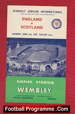England v Scotland 1954 – Schoolboys At Wembley