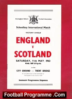 England v Scotland 1963 – School Boys At Nottingham
