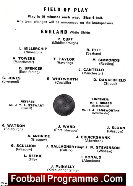England v Scotland 1967 – School Boys At Old Trafford
