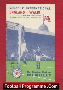 England v Wales 1951 – Schoolboys + Duncan Edwards + Pegg