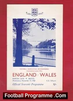 England v Wales 1963 – U23 Match at Ashton Gate