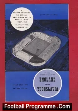 England v Yugoslavia 1963 – Under 23 At Old Trafford