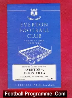 Everton v Aston Villa 1966 – Mike Trebilcock 1st Black Player