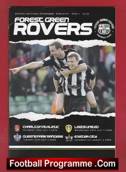 Forest Green Rovers v Leeds United 2008 - Pre Season Friendly - football programme