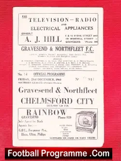 Gravesend Northfleet v Chelmsford City 1960