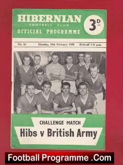 Hibernian Hibs v British Army 1958 – Plus Bobby Charlton
