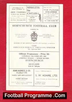 Hornchurch v Hitchin Town 1962