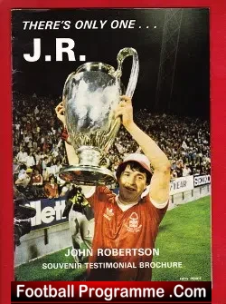 John Robertson Testimonial Brochure Nottingham Forest 1980 - football programme
