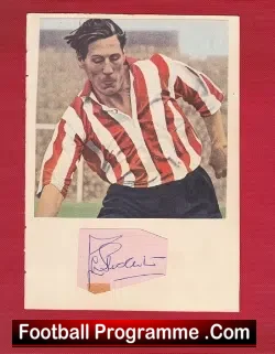 Len Shackleton Sunderland Newcastle Signed Picture 1950s