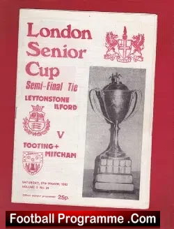 Leytonestone v Tooting Mitcham United 1982 – Senior Cup S Final