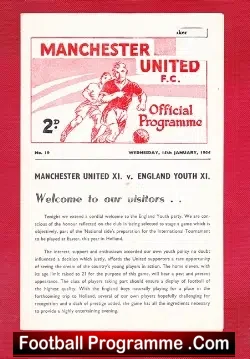 Manchester United v England 1964 – Youth Match Old Trafford 2