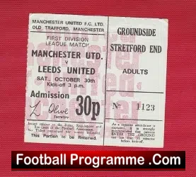 Manchester United v Leeds United 1971 – Ticket