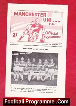 Manchester United v Manchester City 1961 - Youth Cup - football programme