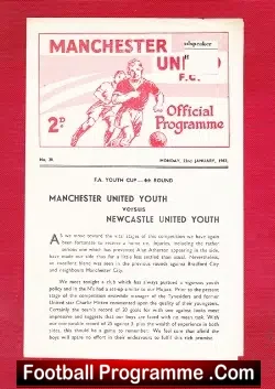 Manchester United v Newcastle United 1962 – Youth Cup Match