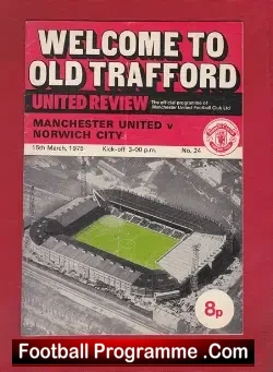 Manchester United v Norwich City 1975