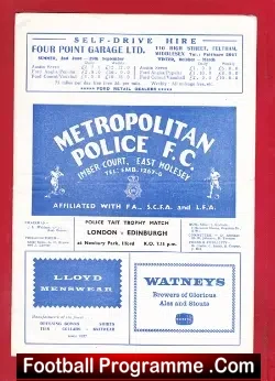Metropolitan Police v Edinburugh Police 1963 – at Ilford The Met