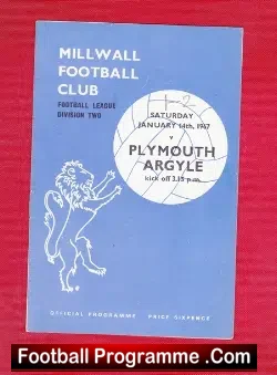Millwall v Plymouth Argyle 1967