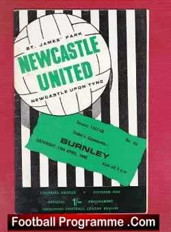 Newcastle United v Burnley 1968